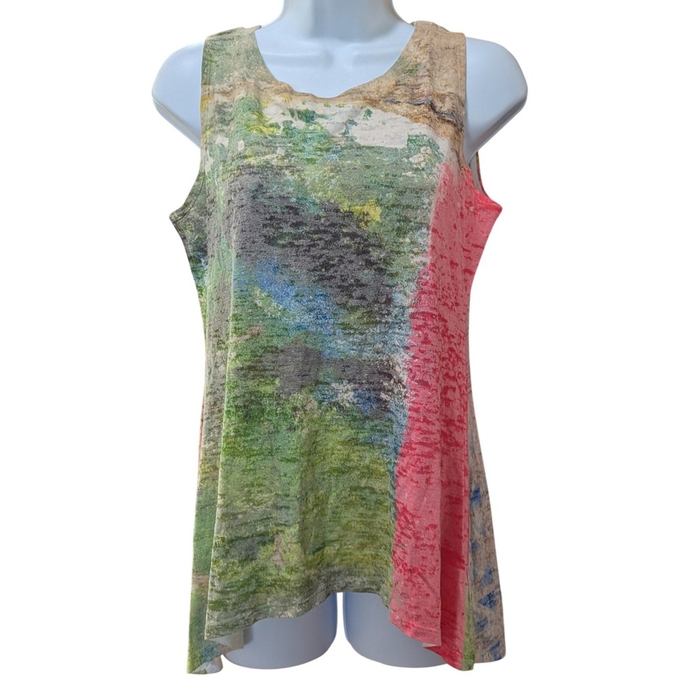 Whimsy Rose Signature Womens Abstract Dye Sublimation Burnout Tank Top Medium